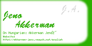 jeno akkerman business card